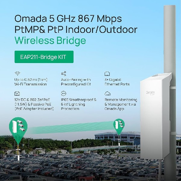 TP-LINK EAP 211-Bridge kit Omada 5GHz 867Mbps - Image 3