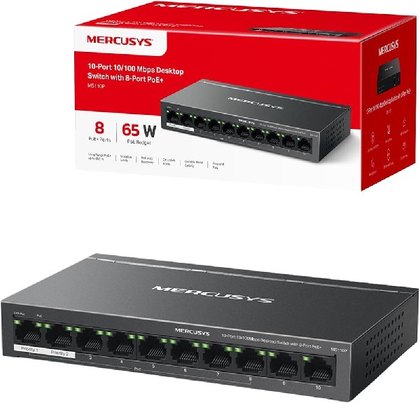 MERCUSYS MS110P 8PORT POE + 2 Uplink Ports