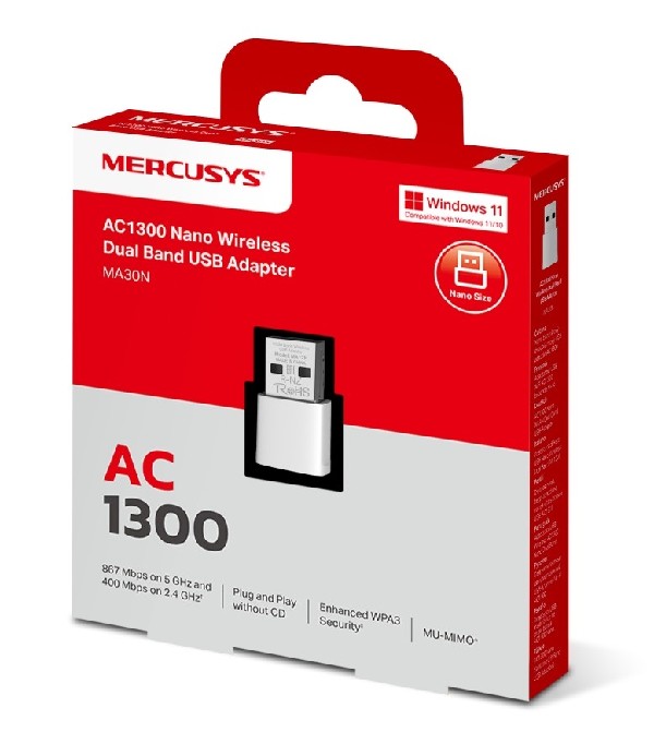 MERCUSYS MA30N AC1300 Dual Band usb wireless adapter