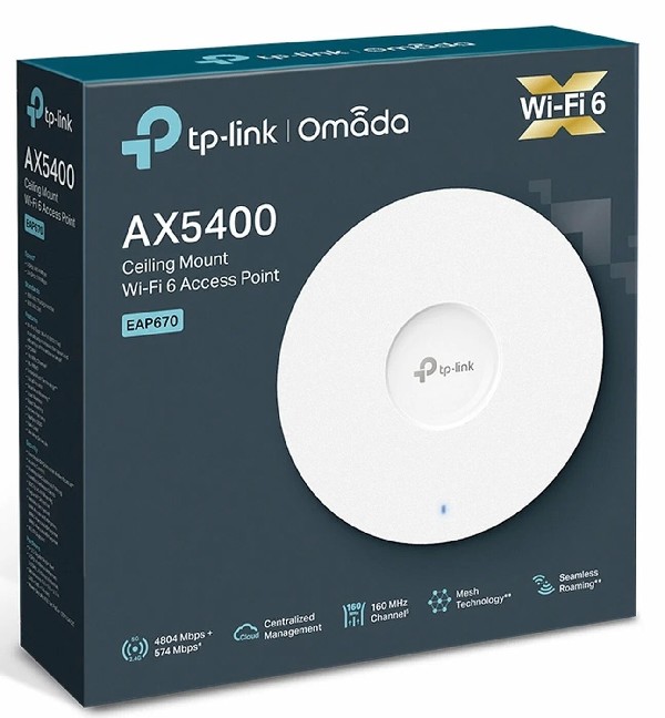 TP-LINK EAP670 AX5400 INDOOR Ceiling Mount WiFi 6 Access Point