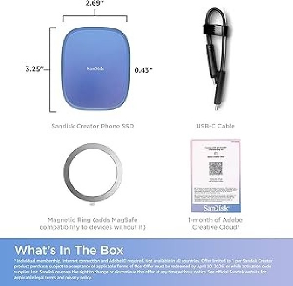 SanDisk Creator Phone Magsafe 1TB Blue ombre (SDSSDE62C-1T00-G25) - Image 2