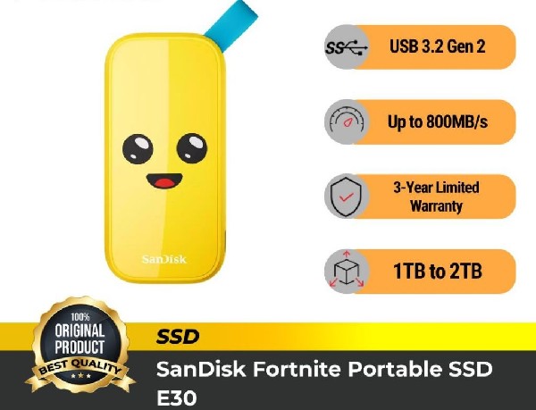 SANDISK FORTNITE PORTABLE SSD 1TB PEELY EDITION (SDSSDE30-1T00-G25F) - Image 5
